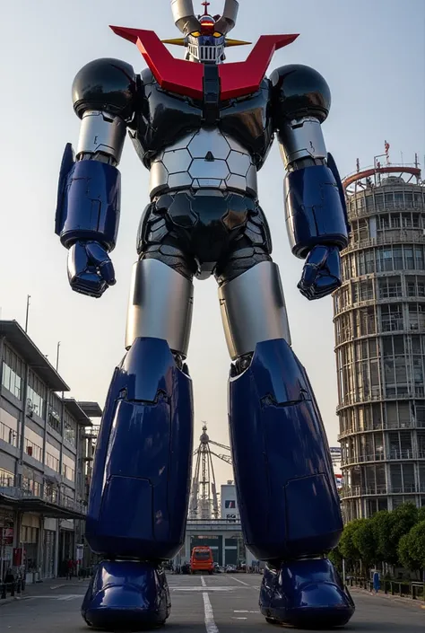  huge hero in a very realistic giant version 「 Great Mazinger Z 」 ,  standing 100 meters high in front  .    nuclear reactor equipment production line made of the latest materials such as steel   ,   Carbon Fiber  ,   Other industrial elements are also vis...