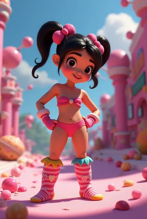 Vanellope von Schweetz undressed with only socks