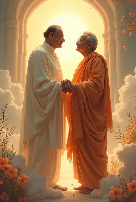 Atal Bihari Vajpayee with Rajiv Gandhi in heaven 
