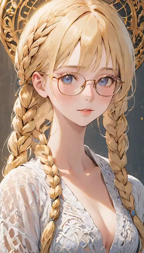 Idol Girl,  cute girl, , White braids,  intricate face detail ,  detailed face , Golden Proportional Face , ,  full-body lesbians, k uhd, Hyper HD,  HIGH DYNAMIC RANGE,  High Quality ,   high detail ,  super detailed ,  very detailed,  vibrant,  surreal, A...