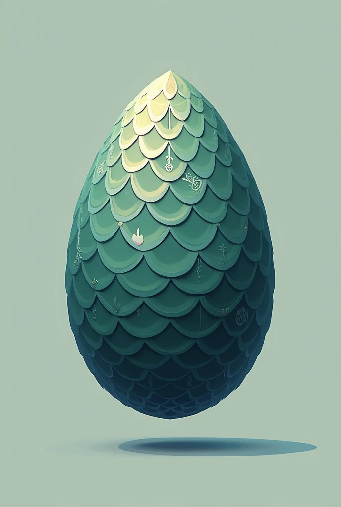 game stylised snake egg in mythical style without background and simplified 