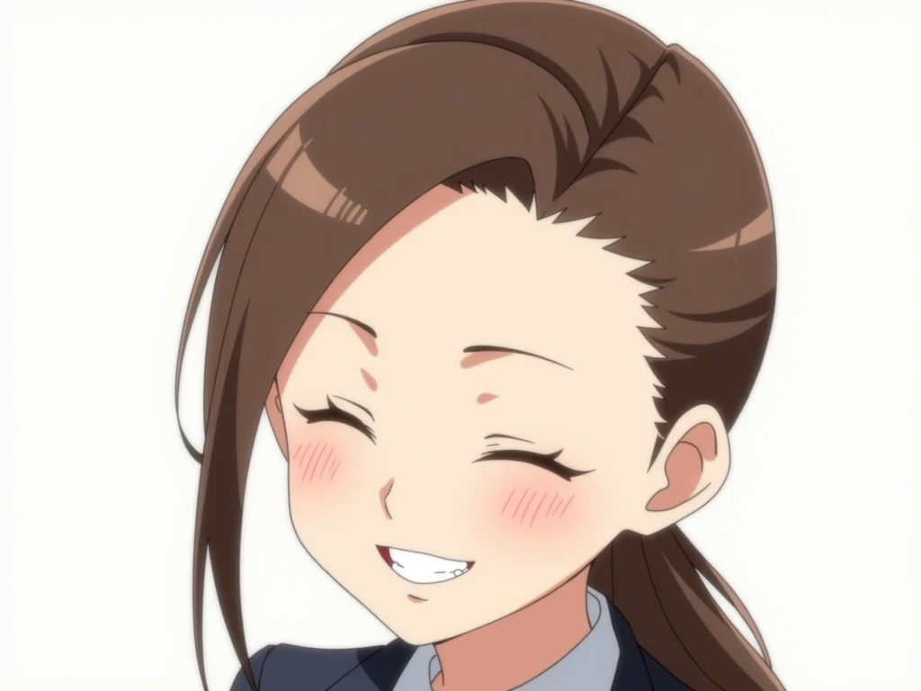 Smiling woman. (Slicked back hair: 1.3), (Brown hair: 1.3), Anime style, From Girls Frontline, Fine details. Girls Frontline, Girls Frontline Universe, Girls Frontline Style, Girls Frontline, Girls Frontline CG, Waving.