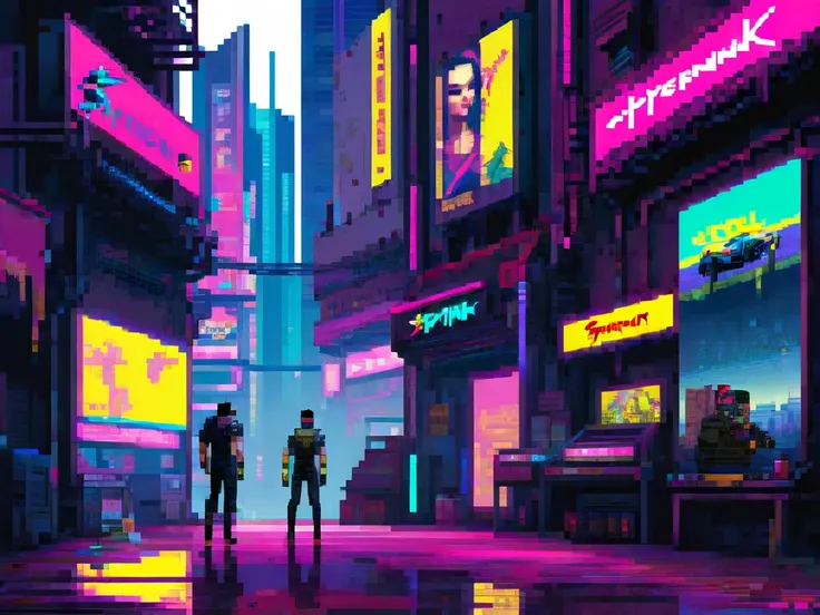 cyberpunk 2077,8bit, Pixel art