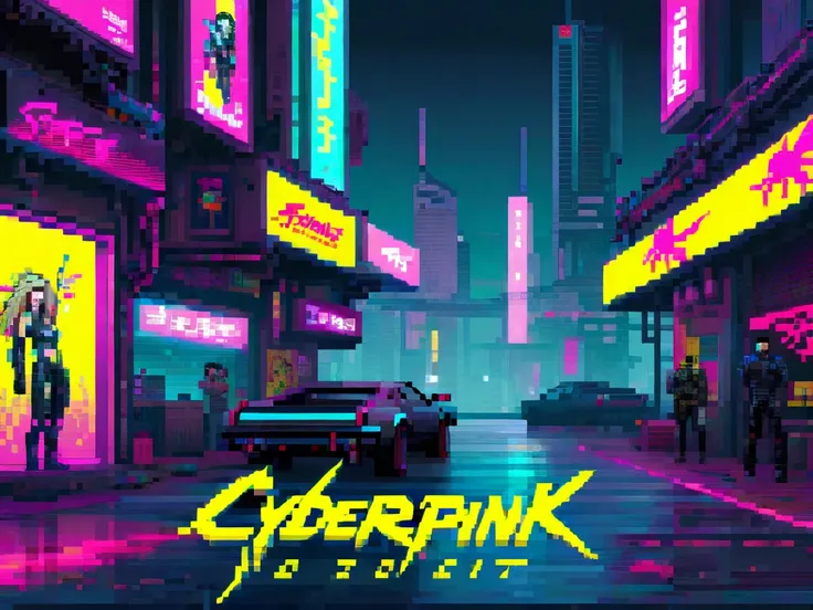 cyberpunk 2077,8bit, Pixel art