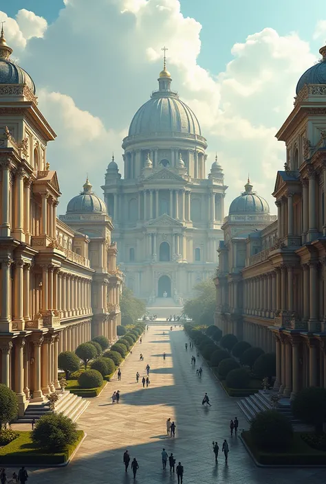 A giant city made of neoclassical architecture 