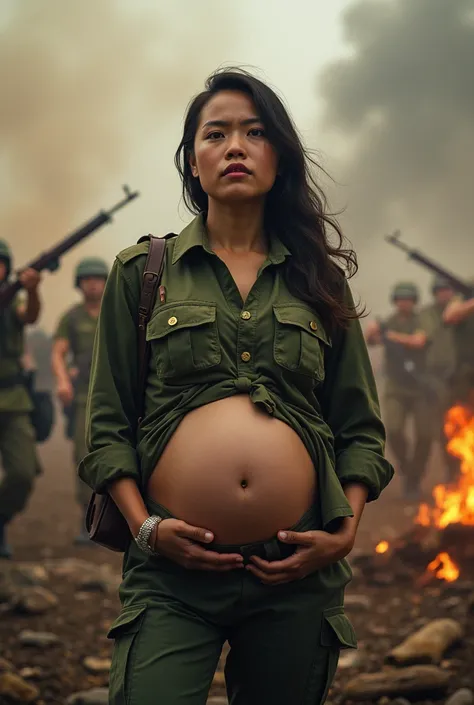 A handsome 10-month-old Thai soldier is about to give birth in the middle of the battlefield