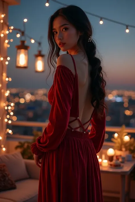 Under the Stars in a Red Velvet Dress"
A breathtaking, ultra-realistic photo of an 18 years old young girl, a realistic photo of a young American white woman, skinny with medium round boobs, sexy body, athletic figure, classic lip shape, small graceful nos...