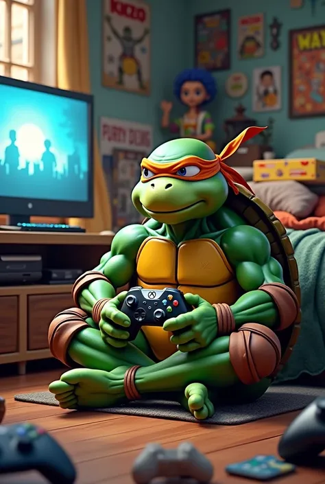 Play Ninja Turtle playing Xbox