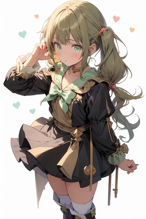 (masterpiece), (best quality), detailed,
1 girl, soro, twintails, long wavy hair twintails.hairs between eyes,dark green eyes ,dark green hair, (magical girl:1.2),
bow, dress, (pink:0.6), over legwear, boots, too many frills, too many bow, standing,striped...