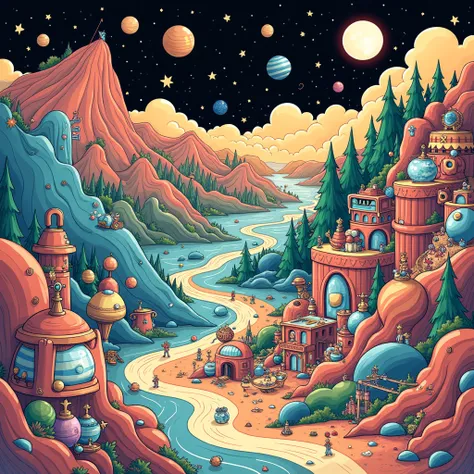 Not only can we time travel with art, but we can also create entirely new worlds. With groovy cartoon-style designs, you can make fun images with bright and engaging colors to immerse your audience in a fantasy world... or even use black and white to creat...