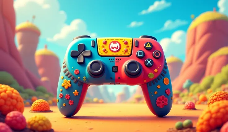 Colorful cartoon video game control
