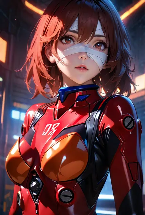 (8k,  top quality , masterpiece:1.2),  ULTRA DETAIL, masterpiece,  realistic lighting ,masterpiece,  top quality , masterpiece,  Official Art, Highly Detailed CG Unity 8K Wallpaper, beautiful detailed eyes,  Light on Face,  1 girl, Asuka, upper body, chest...