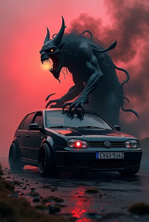 A demonic image with an Volkswagen Bora 2001 tuned