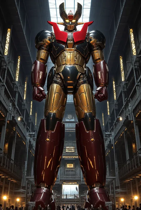 The great hero 、A very realistic giant version of Mazinger Z ,  stands 100 meters high ahead .    a very realistic giant version of Mazinger Z {x} nuclear reactor equipment production line made with the latest materials such as steel  ,   Carbon Fiber  ,  ...