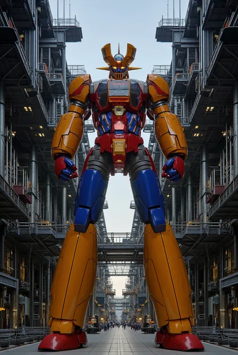 god々The great Mazinger Z ,  Standing 100 meters high in a forward leaning position.    nuclear reactor equipment production line made of the latest materials, such as steel, standing 100 meters higher in a forward leaning position  ,   Carbon Fiber  ,   Ot...