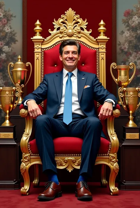 Macri on a throne with all his trophies won