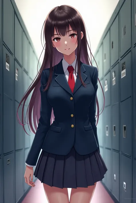 Sexy anime girl in School suit