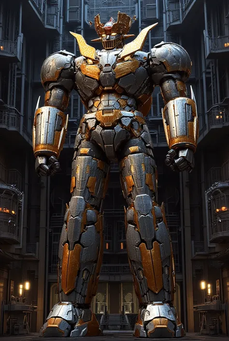 The great hero 、A very realistic giant version of Mazinger Z ,  stands 100 meters high ahead .    a very realistic giant version of Mazinger Z {x} nuclear reactor equipment production line made with the latest materials such as steel  ,   Carbon Fiber  ,  ...