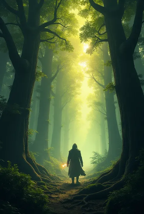 I want a game cover with a deep forest 