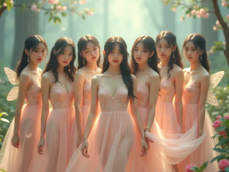 EIGHT Asian Girls with Dream Softcore Fairy Kpop Concept