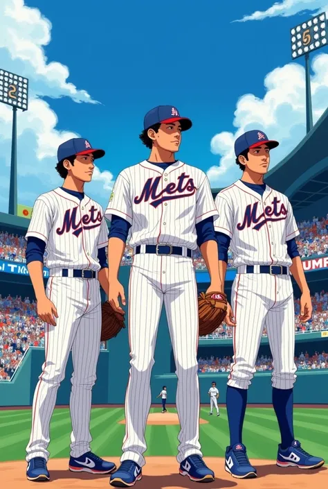 Of course,  here is a summary of the prompt for the illustration :

 Design a vibrant Japanese anime-style scene that represents the emotion of baseball . in the center,  He shows three main characters : Gabriel Arias ,  Yangervis Solarte and Tyler Alexand...