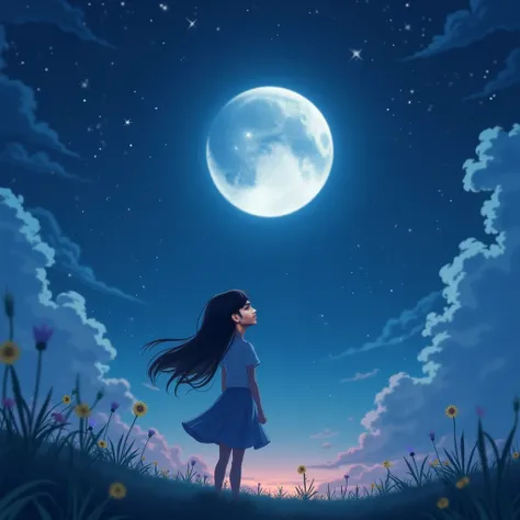 Can you edit my photo in to animated  image where I am looking in to clear and moonlight sky and enjoying that moment in that moonlight 