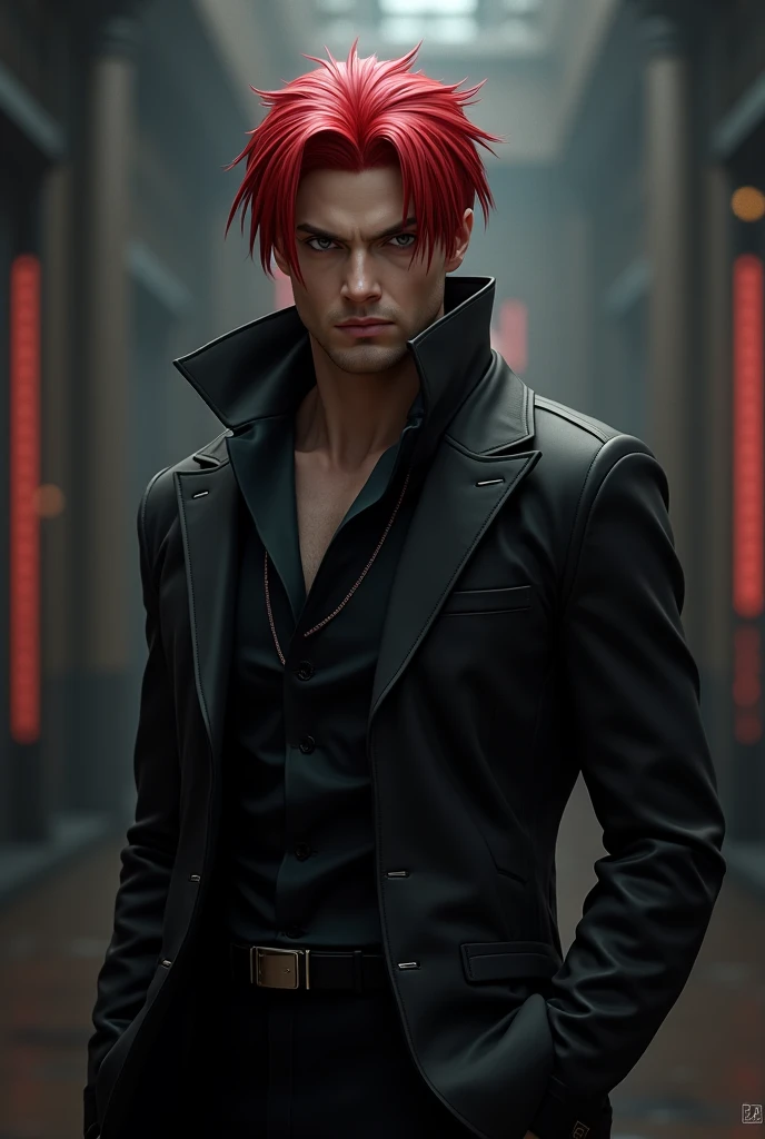 Reimagine Iori Yagami with red slick back style