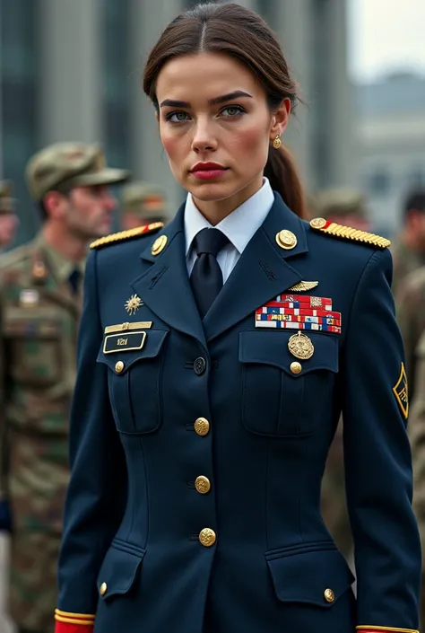 Woman in French military uniform 