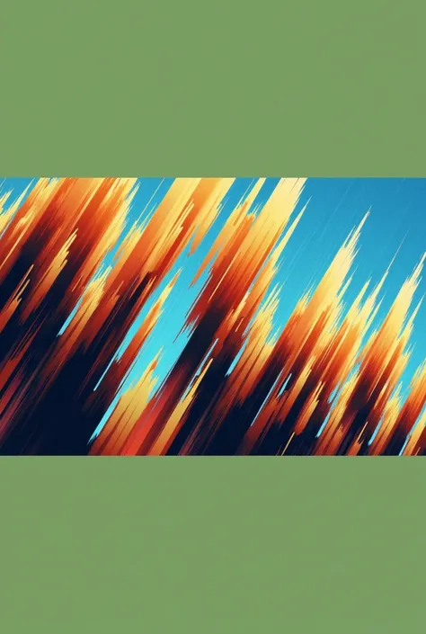 
The image features a vibrant abstract composition with diagonal lines in intense colors, primarily shades of orange, yellow, and sky blue. The streaks of color resemble dynamic brushstrokes or streams of light moving rapidly, creating a sense of motion an...