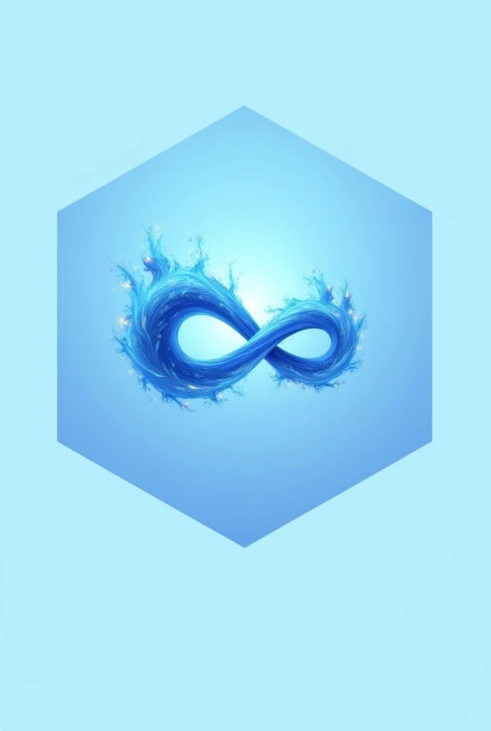 Can you make a logo of infinity flare and make it hexagon color sky blue light