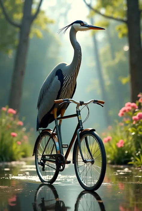 Heron on a bike 