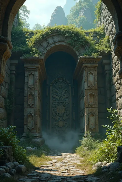 a mysterious gate opened in an old stronghold