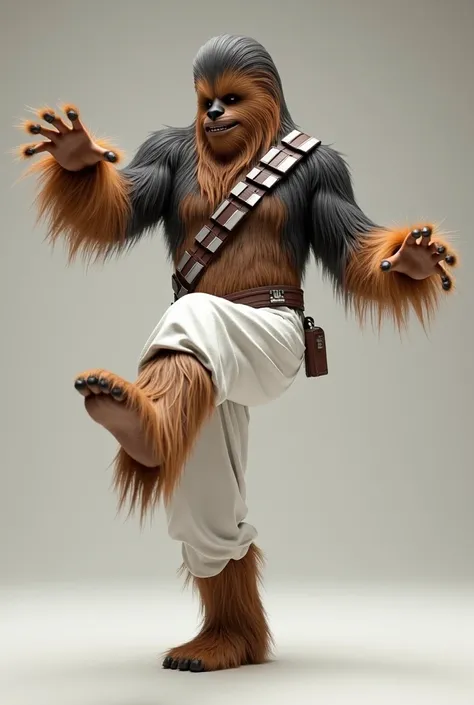 Chewbacca, Capoeira, white abada, realistic