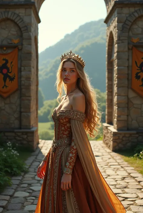 a mediaeval-style blonde princess , In the 20-year-old range, Leaving your castle