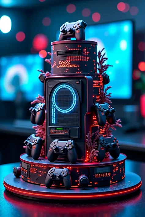 Create a gamer-themed birthday cake for men with the name Cristian