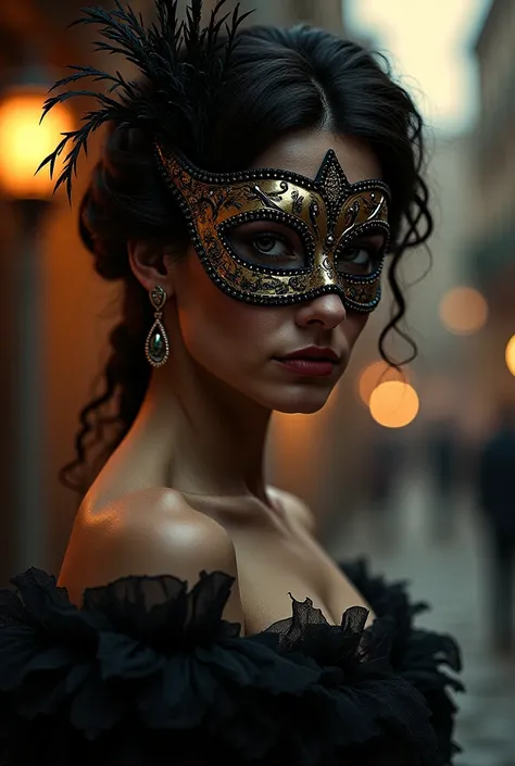 Woman with a Venetian mask 