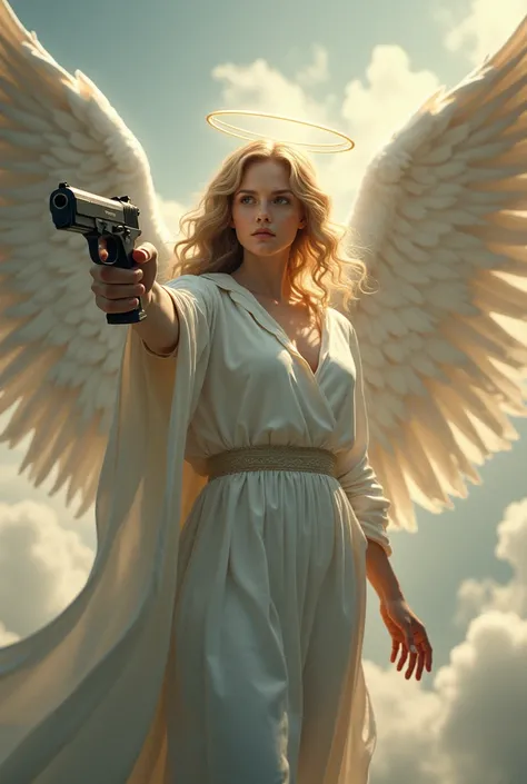 Make an angel with a gun