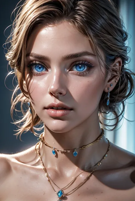 
 A close-up portrait of a supermodel with piercing blue eyes, flawless skin, and full lips, captured in a professional studio setting with soft lighting.
 
 
