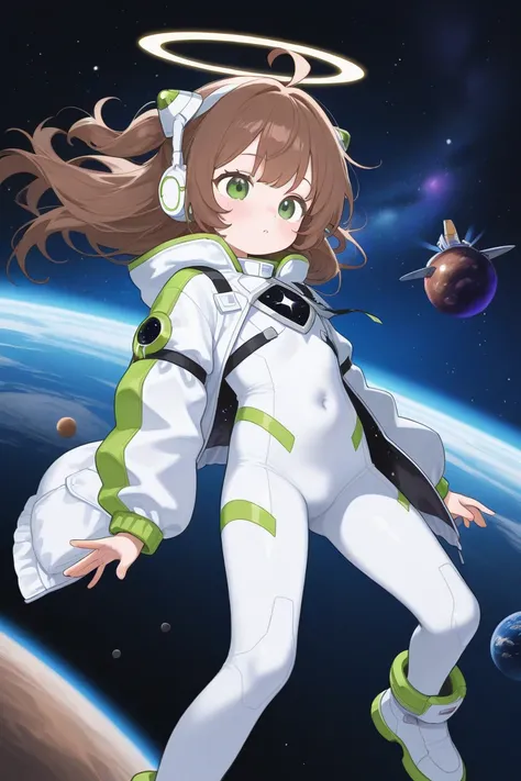 Long Brown Hair, Green Eyes, Loli In Space, Cosmic Climate