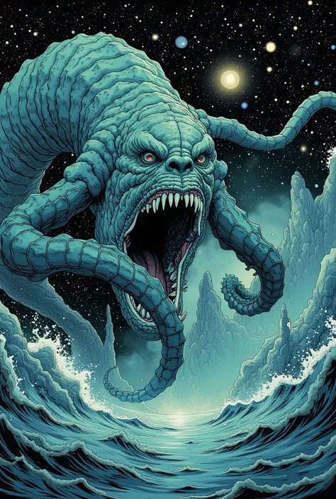  Comic Book Panels 。 There are many types of sea monsters in this picture,  Lovecraft Illustrations , Lovecraft Art , HP Lovecraft Style , Space and ocean horror illustration ,  lovecraftian Inspiration ,  Mixed Venom and Cthulhu , Lovecraft Backgrounds , ...