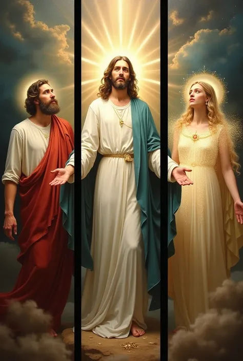 three people who represent ,  one God the other Jesus and the third the Holy Spirit