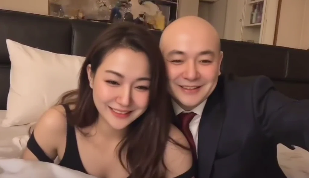 Hania Amir as the busty girl with nice face and beautiful cheeks wears tight supergirl mini costume sleeping on the bed, (her nipple is slip out from her top), she is sleeping with Millionaire bald old man named Lex Luthor from DC comics, he is taking self...