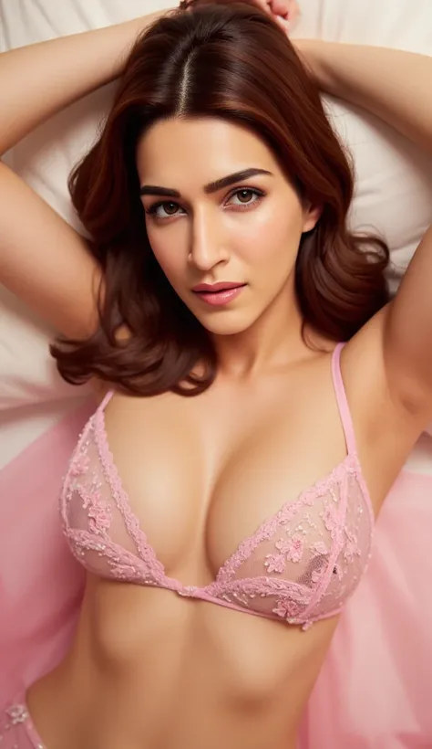 (masterpiece, best quality:1.2), bollywood actress kriti sanon, perfect nude breasts, nude, nsfw, 1girl, solo, stunning beauty, sexy indian, nude, professional nude photography, medium breasts, body facing camera, ear ring, nose ring, wearing bangles, neck...