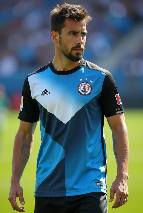  Football shirt with light blue and white