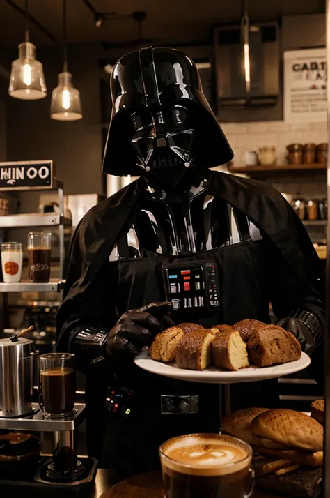 darth vader, coffee shop,