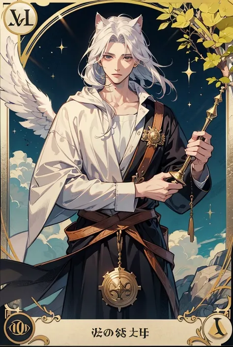 
 you can make an illustration in the Manhwa style ,  occupying each of the visual elements of the tarot card arcanothe judgment : Angel Trumpet :  The main figure in the card is usually an angel blowing a trumpet .  This male angel is often in the clouds,...