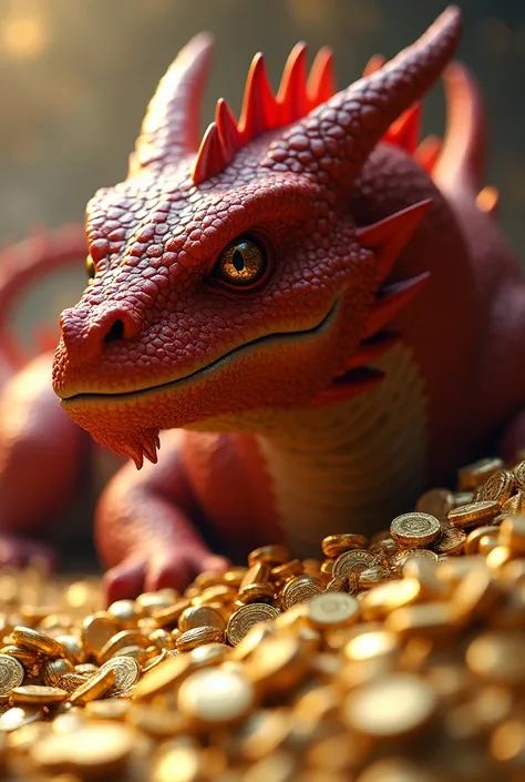 [id422363793|Екатерина], тут вот 2:

photo bokeh, blurred background, A ancient and giant red dragon is resting on top of a mountainous pile of gleaming gold. He has one eye open watching the viewer intently