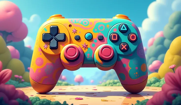 Colorful cartoon video game control
