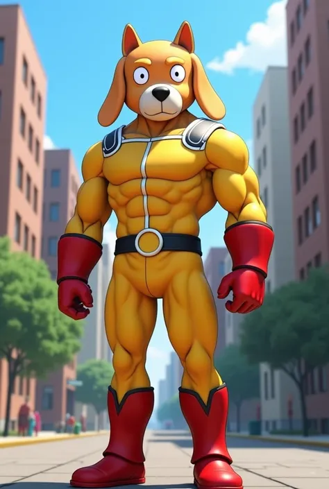 Saitama with a dogs head from Roblox