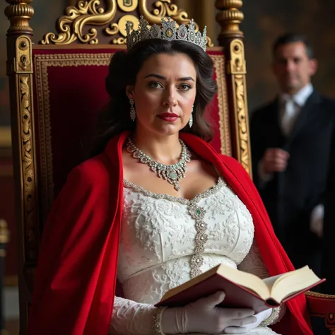 Queen Arabella,  I step into the hall to take her throne after the Opening of Parliament The castle . In his hand ,  she had a special book to use at the opening ;  This book ,  symbolizes the strength and stability of the monarchy ,  has held an important...